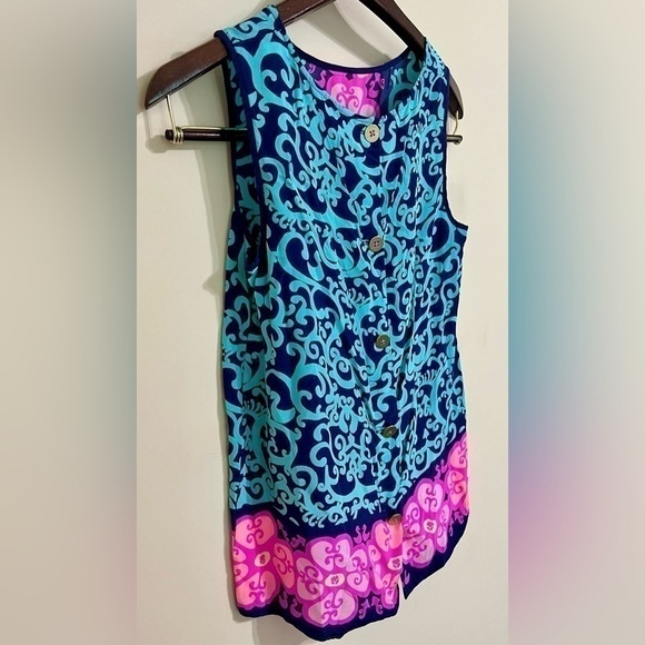 LILLY PULITZER Women’s 100% Silk Tank Fountain Hopping Iona Shell Size XS Floral - Picture 7 of 15